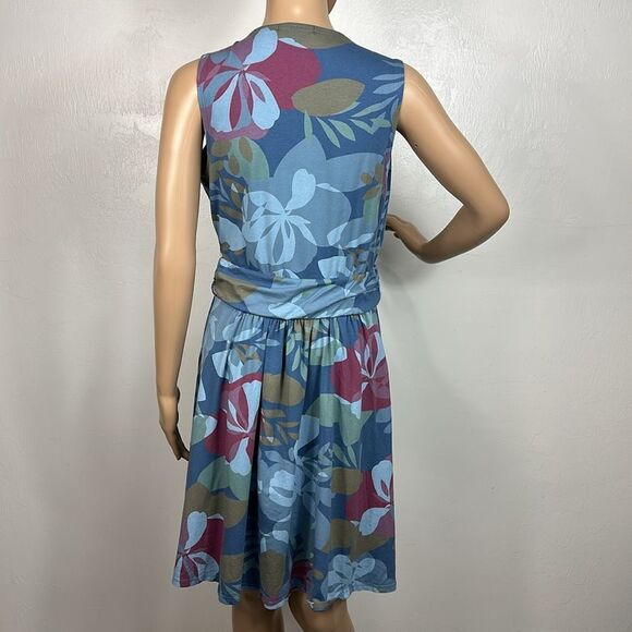 FRESH PRODUCE Deep Dive Blue Fresh Blossoms Lily Fit And Flare Dress Size M - Picture 5 of 11